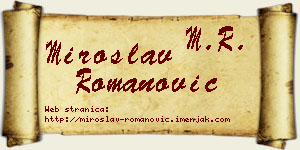 Miroslav Romanović vizit kartica